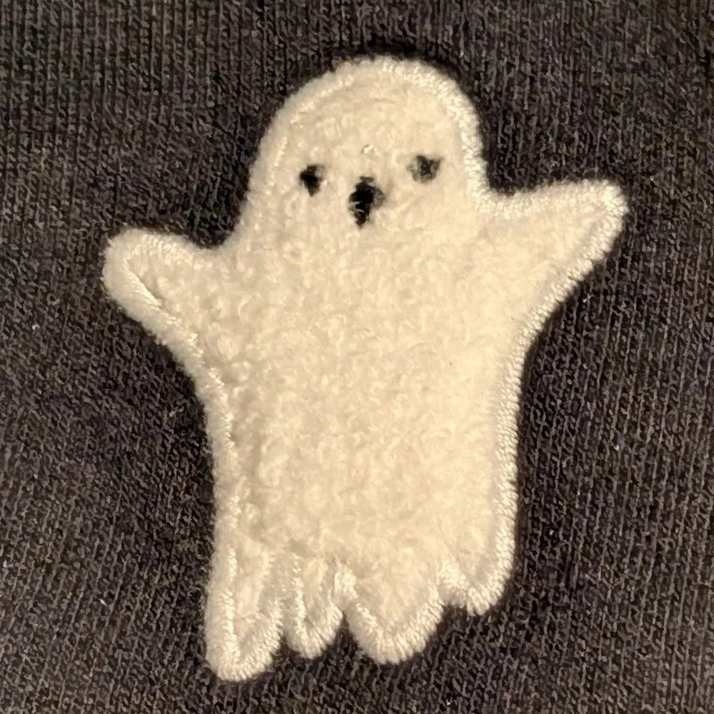 Cat & Jack Baby 0-3M Ghost Sweatshirt and Joggers Halloween Outfit Set Black NWT